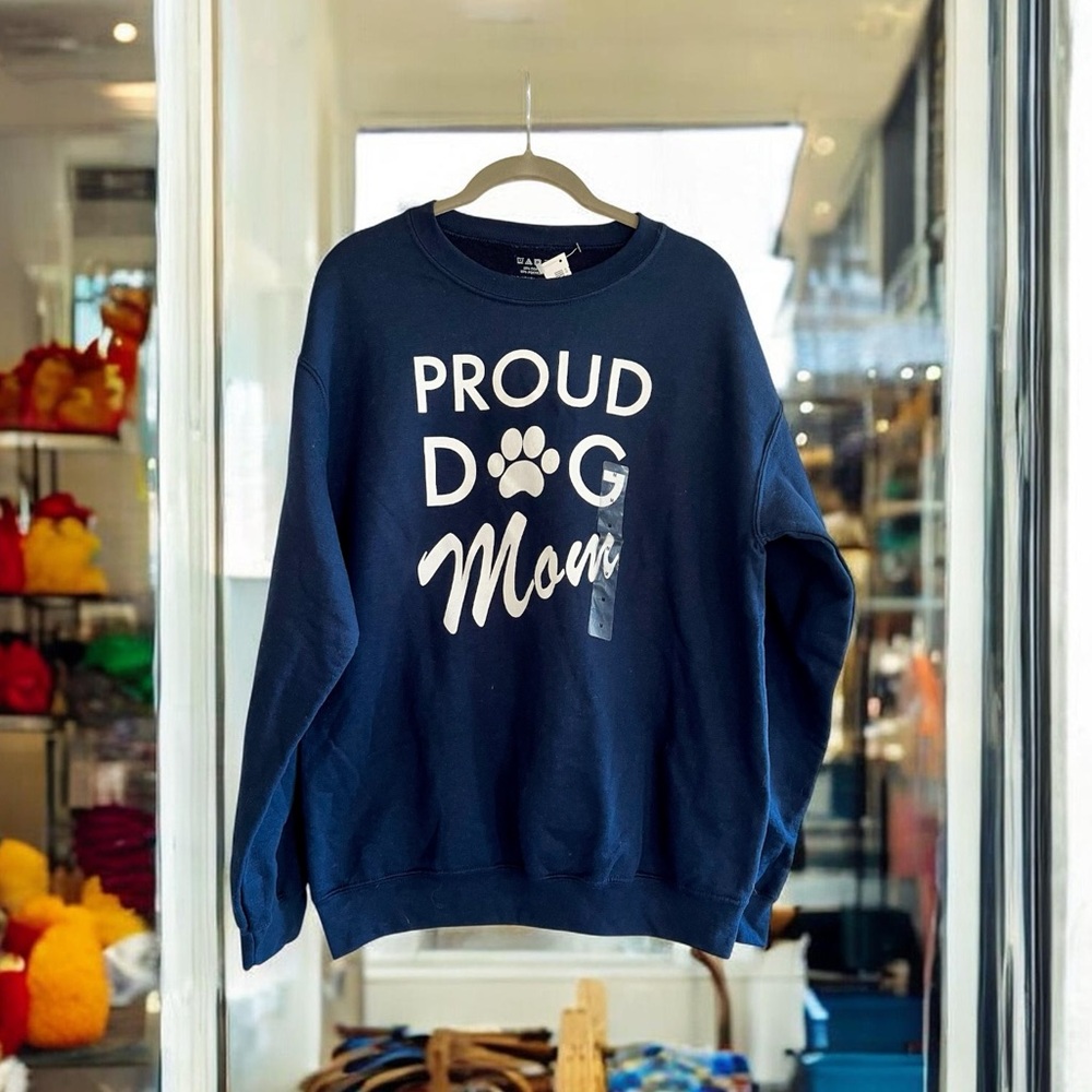 Proud Dog Mom Navy Sweatshirt